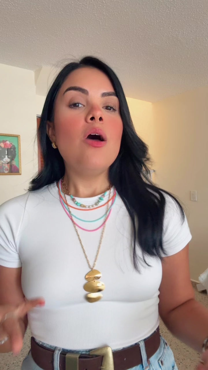 Emy Gold Organic Link Pendant Necklace