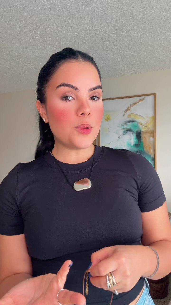 Noir Crystal Brown Cord Necklace